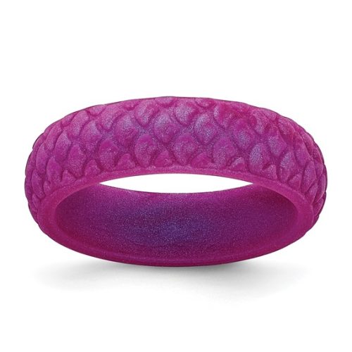 5.7MM SILICONE PURPLE MERMAID PATTERN DOMED BAND