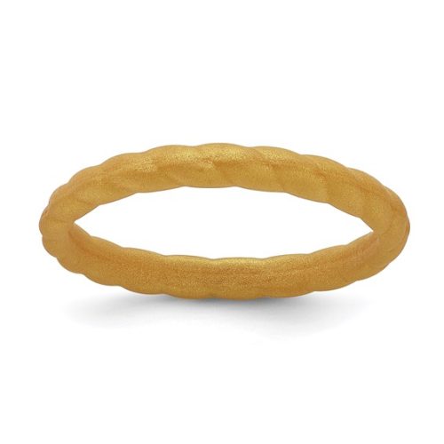 3MM SILICONE GOLD SILVER BRAIDED BAND