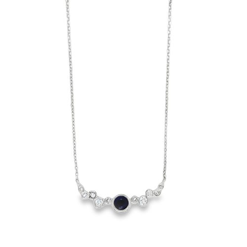 SAPPHIRE & DIAMOND NECKLACE
