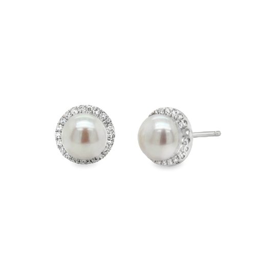 6.25mm PEARL & DIAMOND EARRINGS