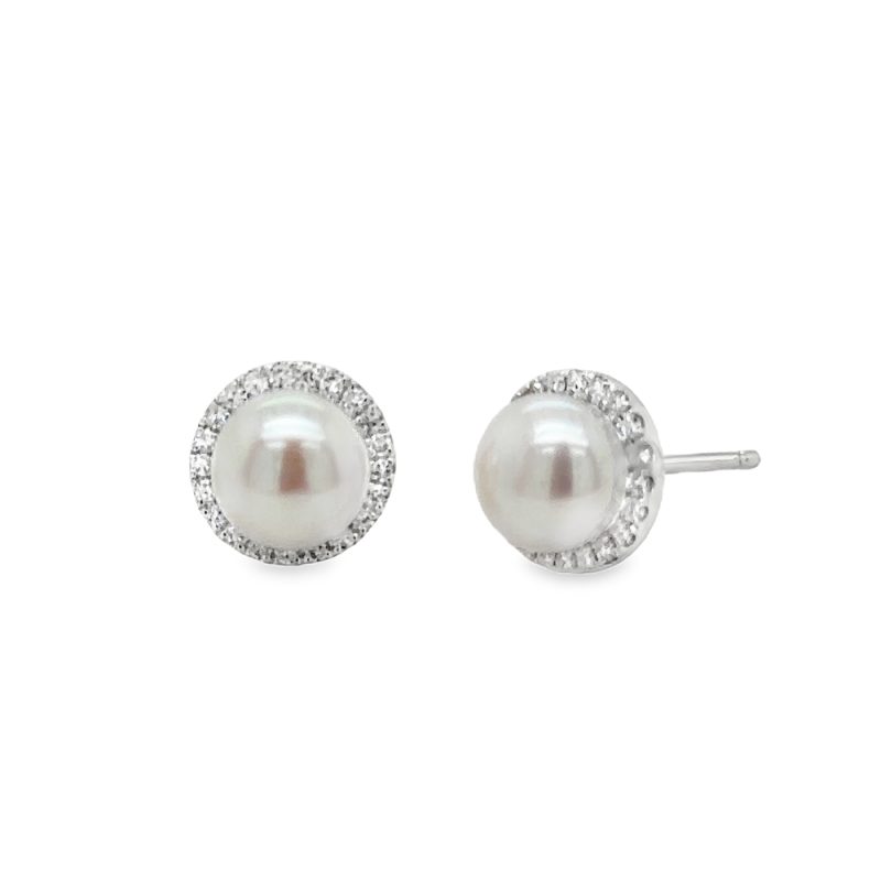 6.25mm PEARL & DIAMOND EARRINGS