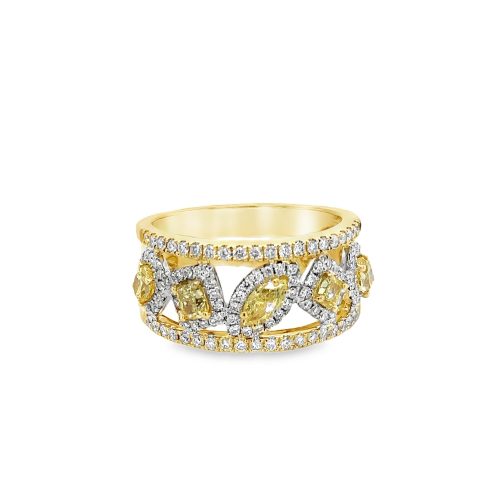 1.35ct TOTAL WEIGHT WHITE & YELLOW DIAMOND FASHION RING