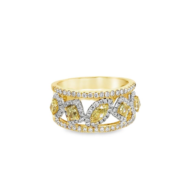 1.35ct TOTAL WEIGHT WHITE & YELLOW DIAMOND FASHION RING