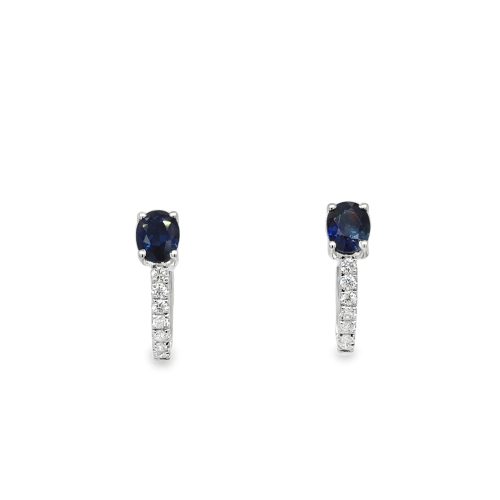SAPPHIRE & DIAMOND HOOP EARRINGS