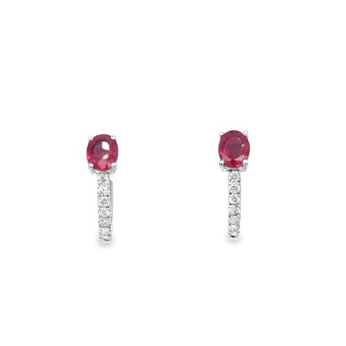 RUBY & DIAMOND HOOP EARRINGS