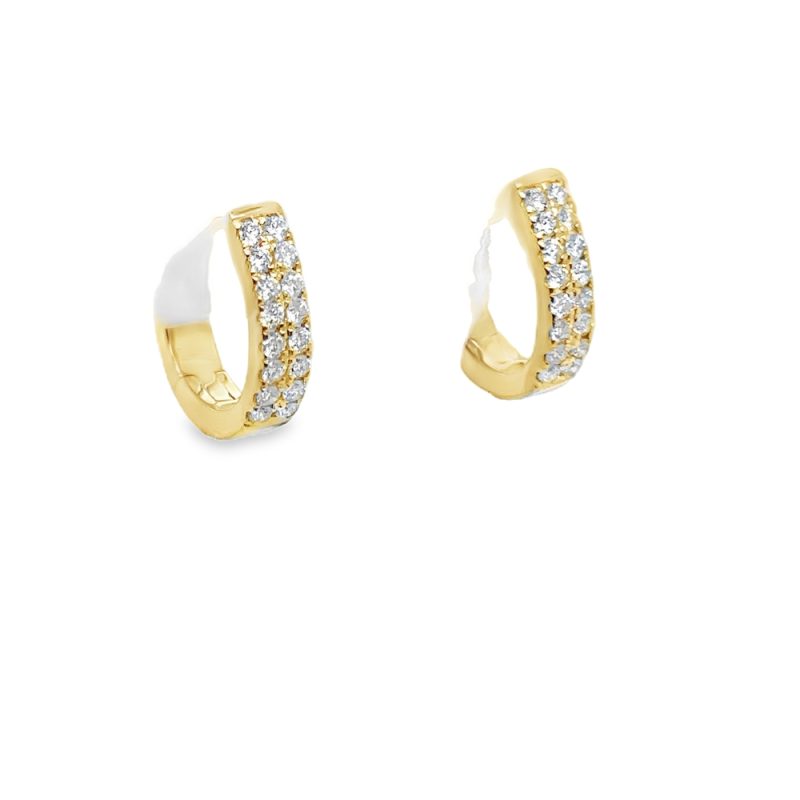 DIAMOND HUGGIE HOOP EARRINGS - Image 2