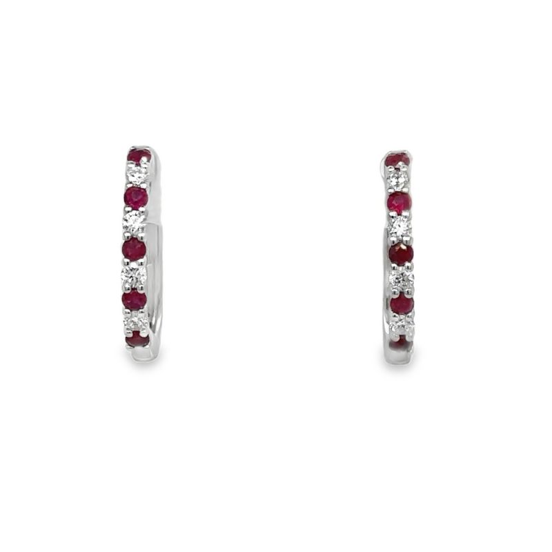 RUBY & DIAMOND HOOP EARRINGS - Image 2