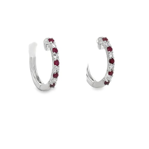 RUBY & DIAMOND HOOP EARRINGS