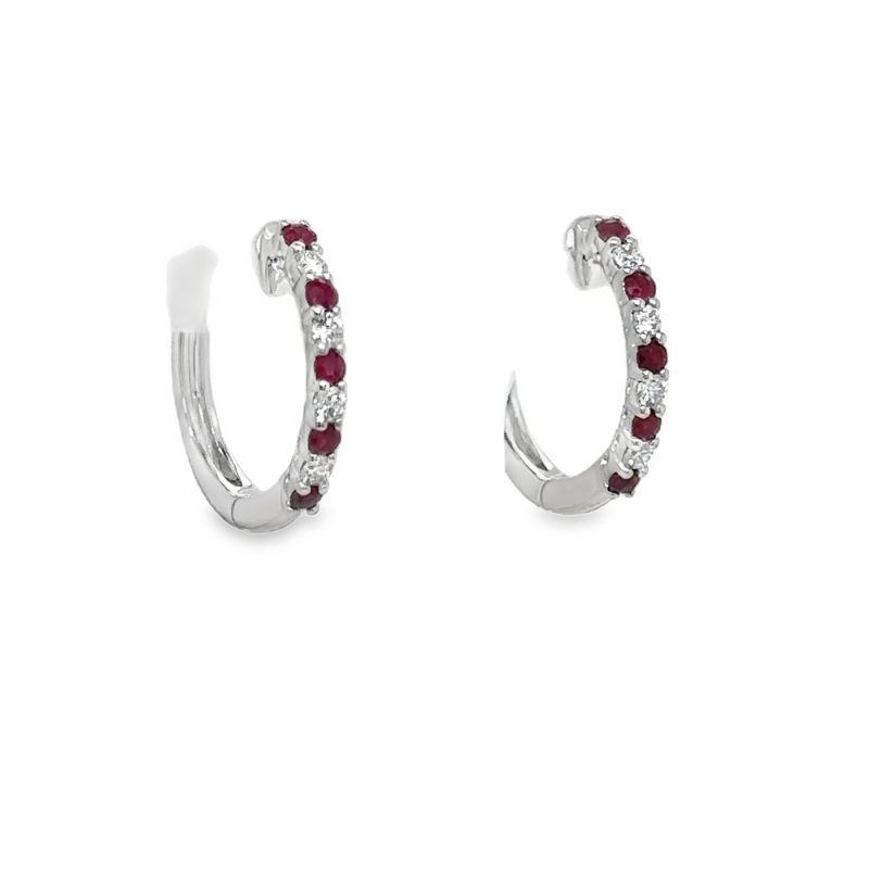 RUBY & DIAMOND HOOP EARRINGS
