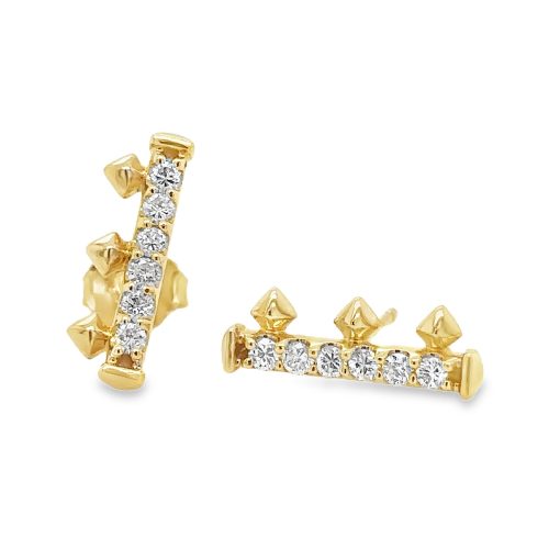DIAMOND BAR STUD EARRINGS