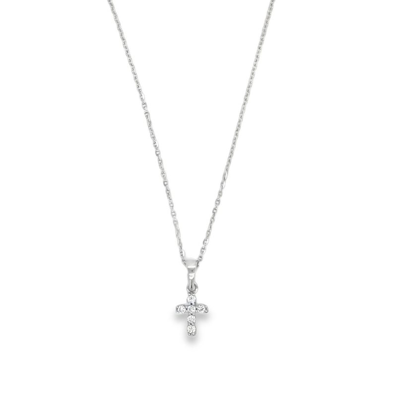 0.06ct TOTAL WEIGHT DIAMOND CROSS NECKLACE