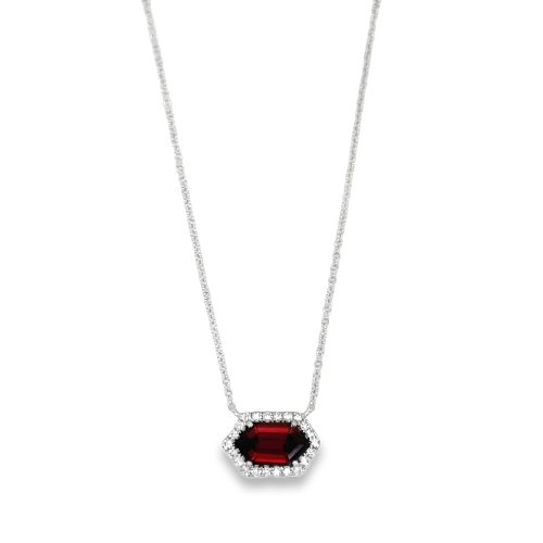 GARNET & DIAMOND NECKLACE