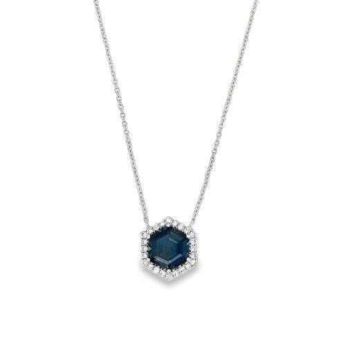 LONDON BLUE TOPAZ & DIAMOND NECKLACE