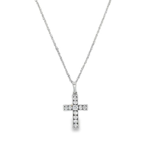 0.15ct TOTAL WEIGHT DIAMOND CROSS NECKLACE