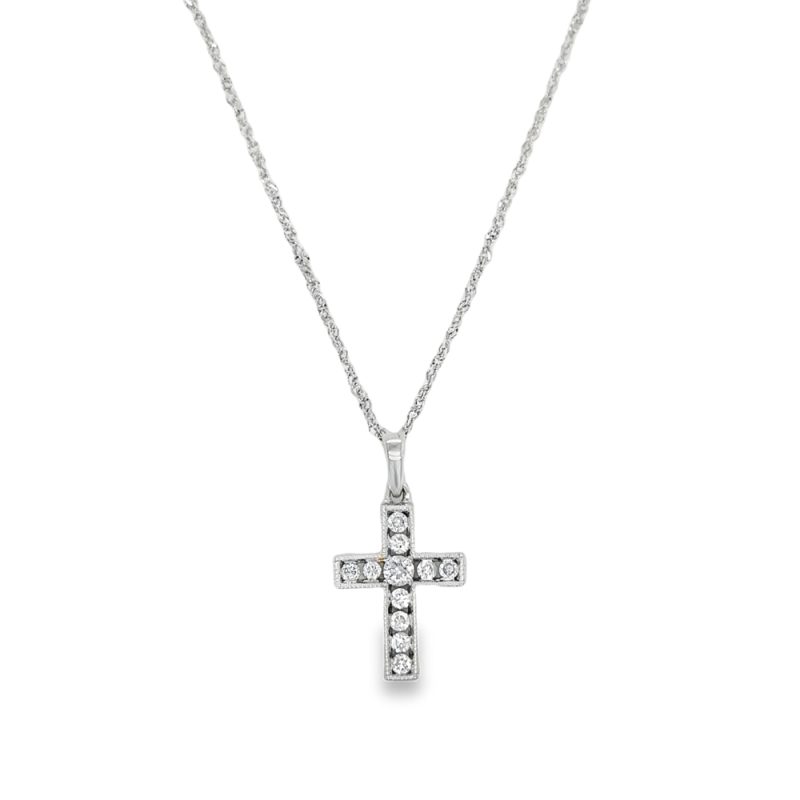 0.15ct TOTAL WEIGHT DIAMOND CROSS NECKLACE