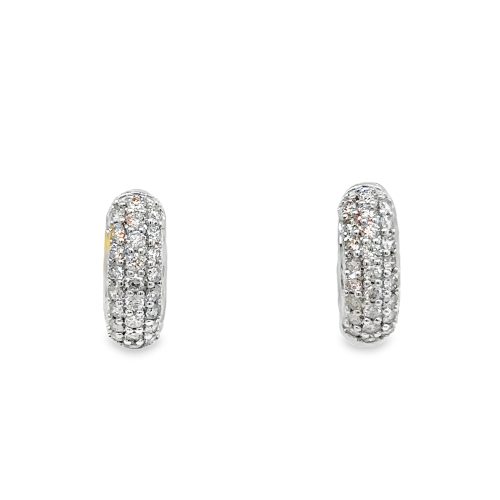 DIAMOND PAVE HUGGIE HOOP EARRINGS