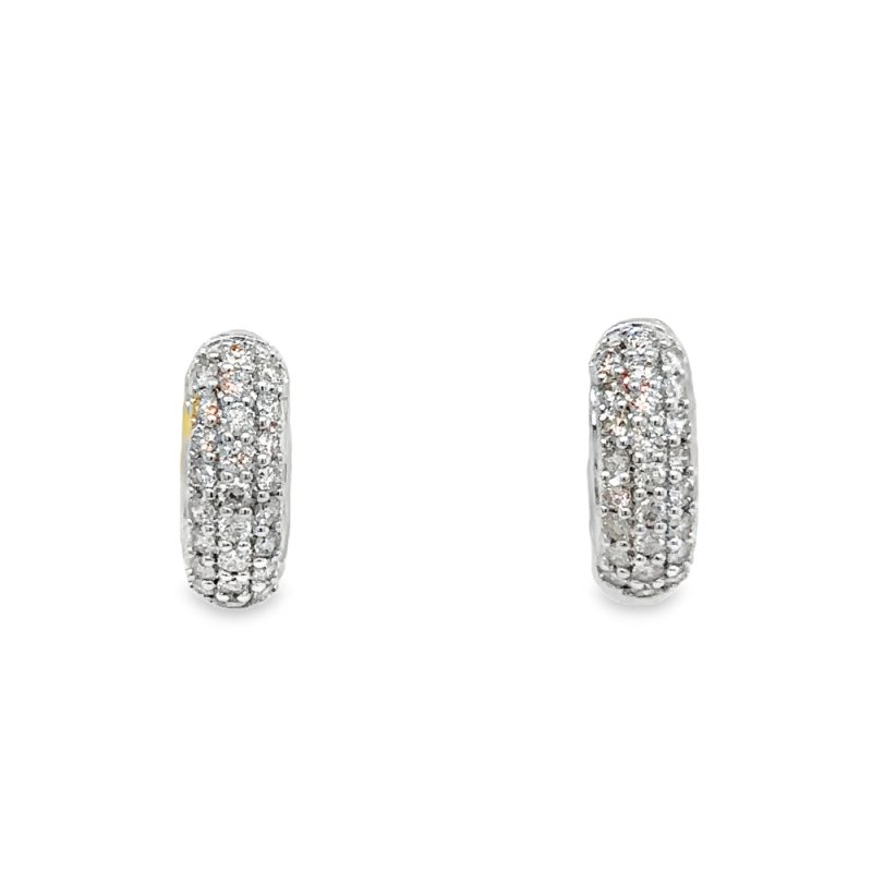 DIAMOND PAVE HUGGIE HOOP EARRINGS