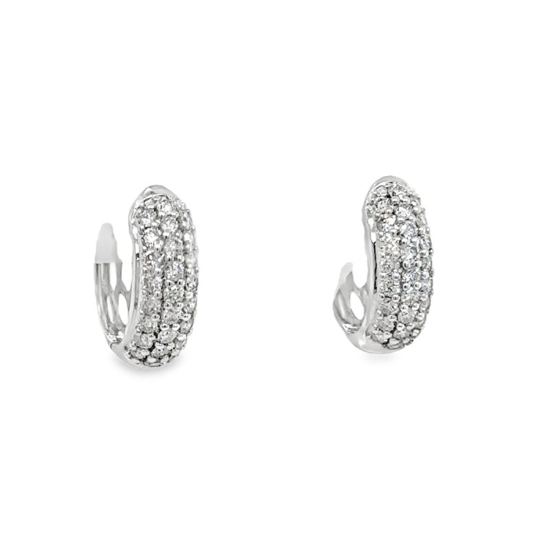 DIAMOND PAVE HUGGIE HOOP EARRINGS - Image 2