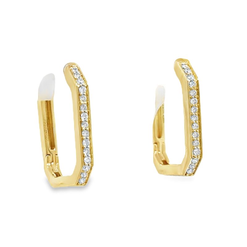 DIAMOND GEOMETRIC HOOP EARRINGS - Image 2