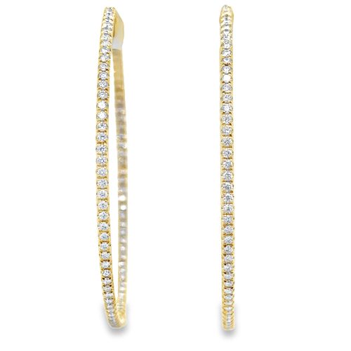 DIAMOND INSIDE OUT HOOP EARRINGS