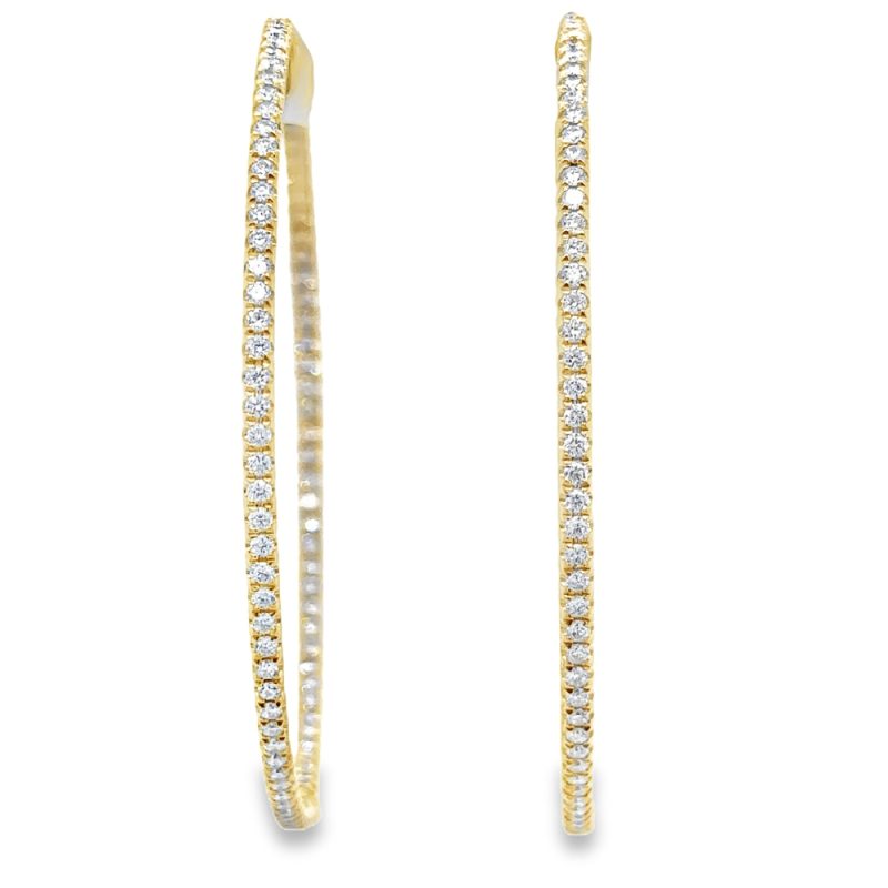 DIAMOND INSIDE OUT HOOP EARRINGS