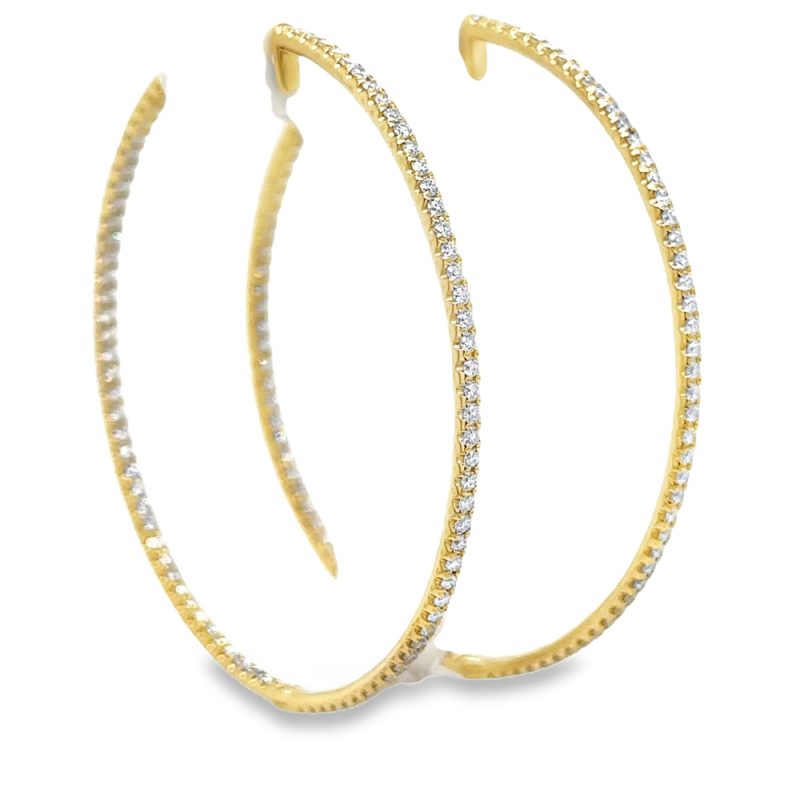 DIAMOND INSIDE OUT HOOP EARRINGS - Image 2