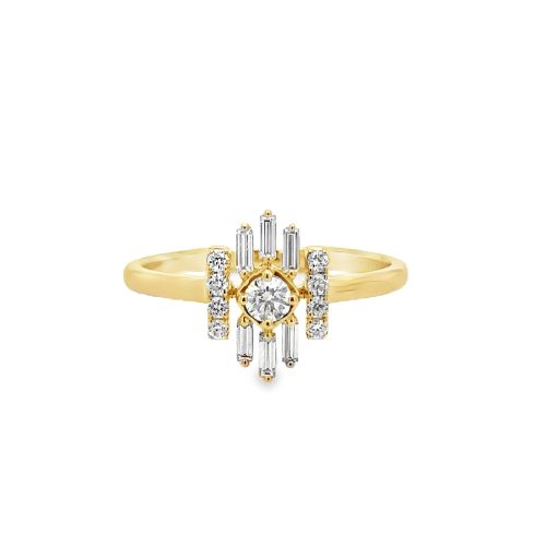 0.25ct TOTAL WEIGHT DIAMOND ART DECO FASHION RING