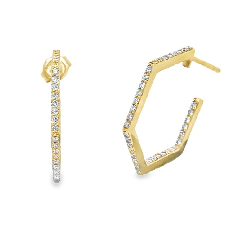 DIAMOND GEOMETRIC HOOP EARRINGS
