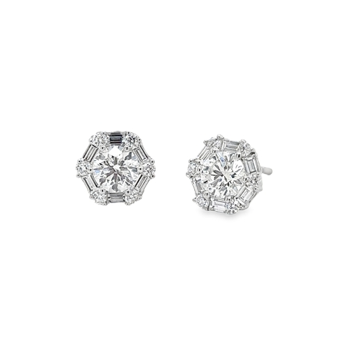 DIAMOND HALO STUD EARRINGS
