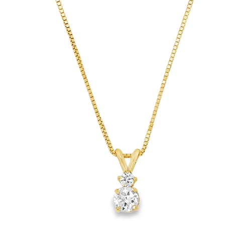 DIAMOND TWO STONE NECKLACE