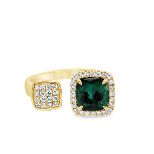 GREEN TOURMALINE & DIAMOND RING