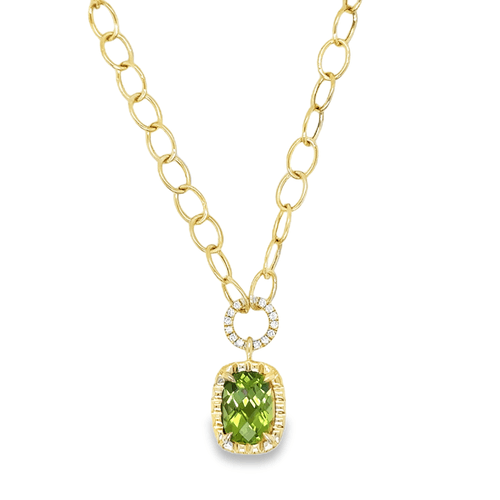 PERIDOT & DIAMOND NECKLACE