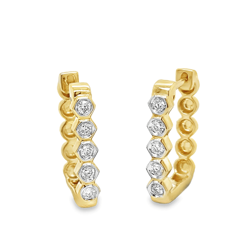 DIAMOND GEOMETRIC SHAPES HOOP EARRINGS