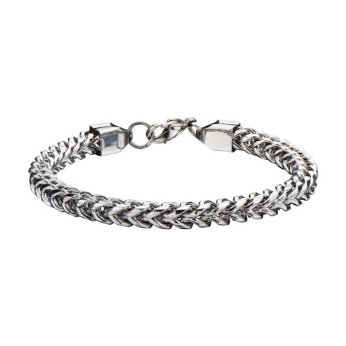 STAINLESS STEEL ROUNDED FRANCO CHAIN BRACELET