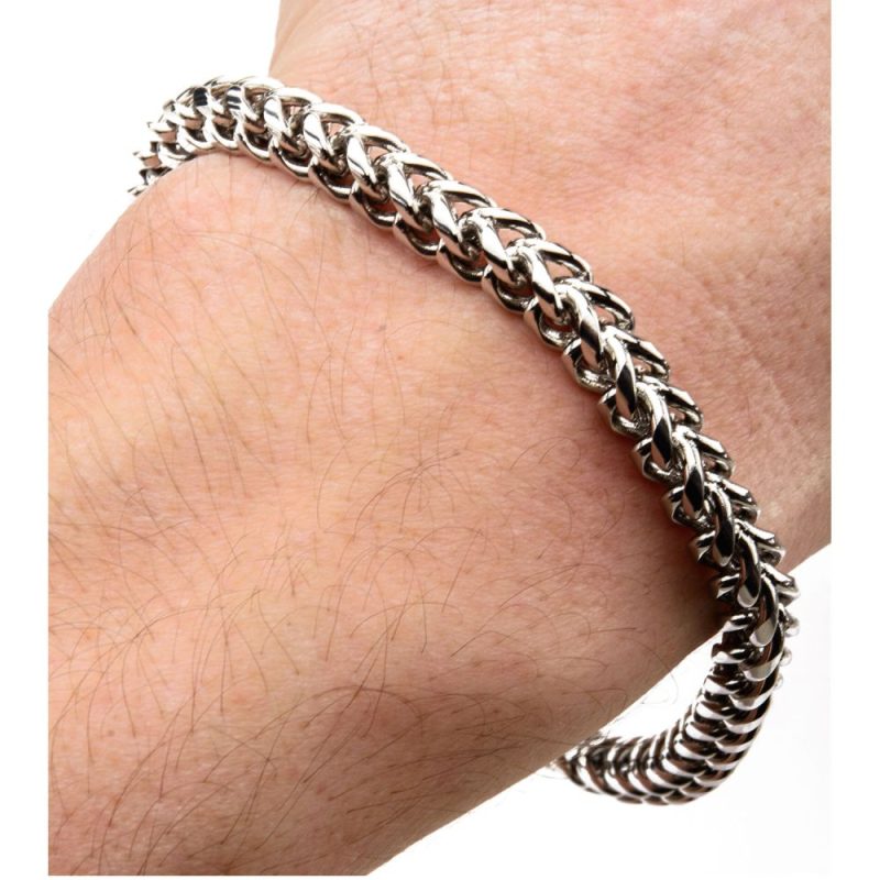 STAINLESS STEEL ROUNDED FRANCO CHAIN BRACELET - Image 3