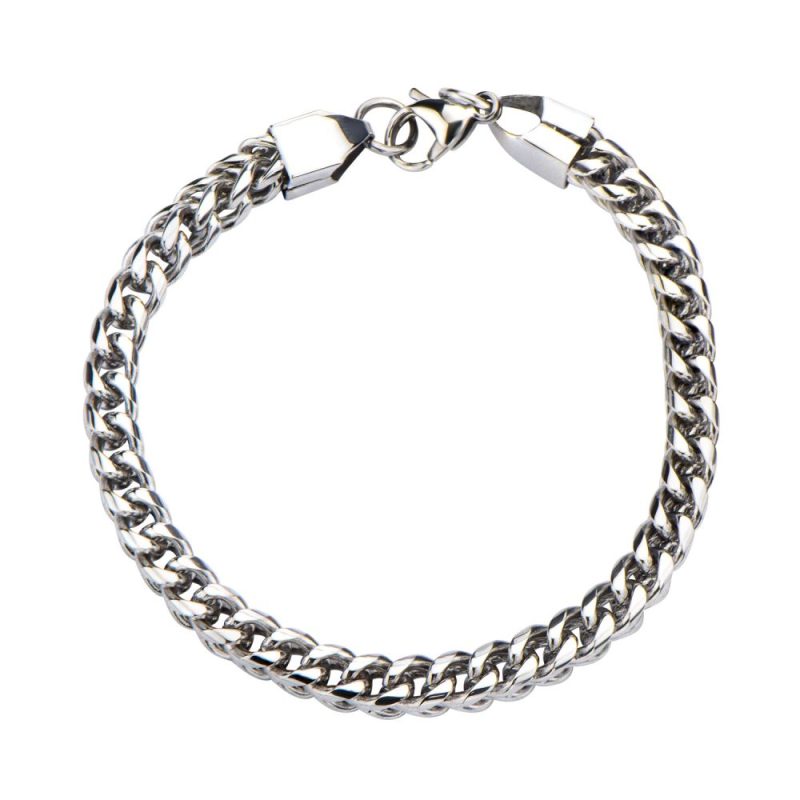 STAINLESS STEEL ROUNDED FRANCO CHAIN BRACELET - Image 2