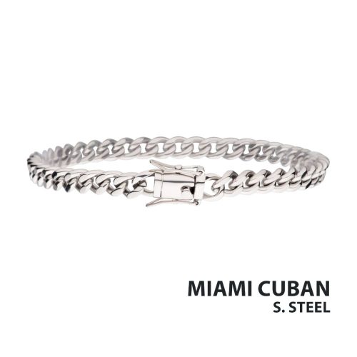 6MM STEEL MIAMI CUBAN CHAIN BRACELET