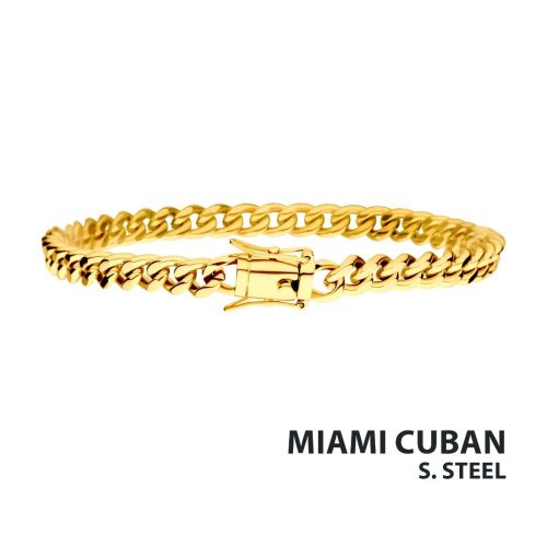 6MM 18K GOLD PLATED MIAMI CUBAN CHAIN BRACELET