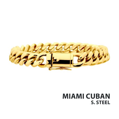 8MM 18K GOLD PLATED MIAMI CUBAN CHAIN BRACELET