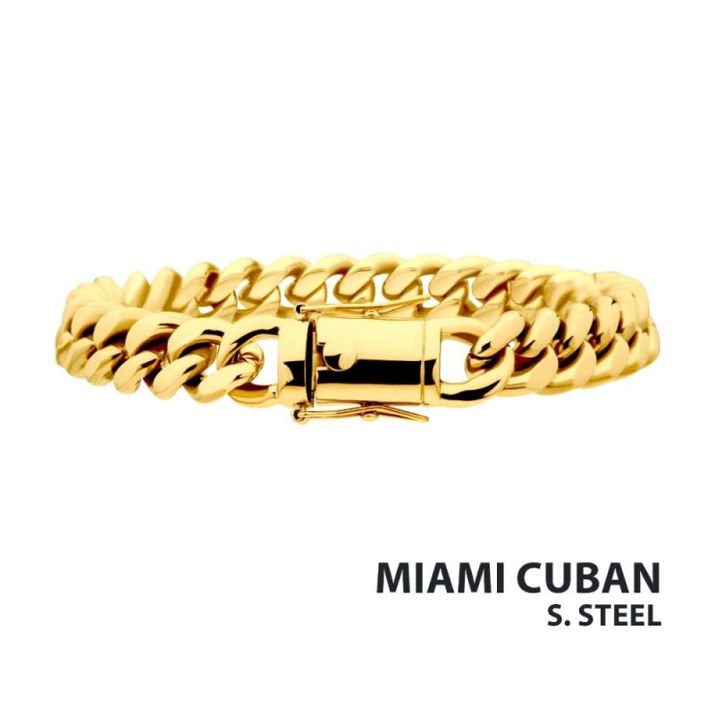 8MM 18K GOLD PLATED MIAMI CUBAN CHAIN BRACELET