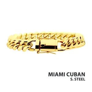 10MM 18K GOLD PLATED MIAMI CUBAN CHAIN BRACELET