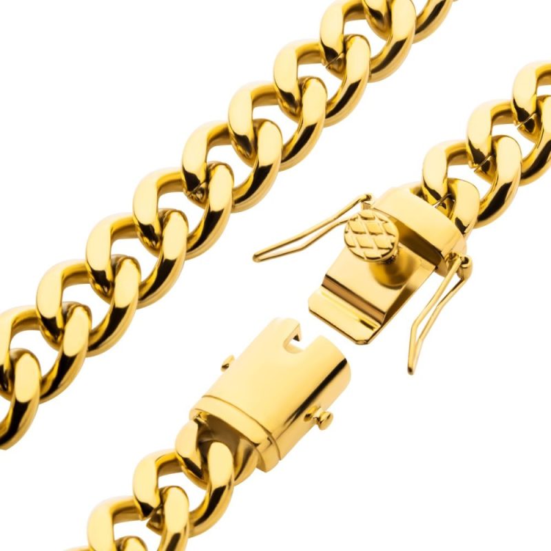 12MM 18K GOLD PLATED MIAMI CUBAN CHAIN BRACELET - Image 3