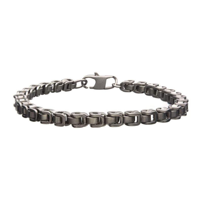 MATTE STAINLESS STEEL 5MM BYZANTINE BRACELET