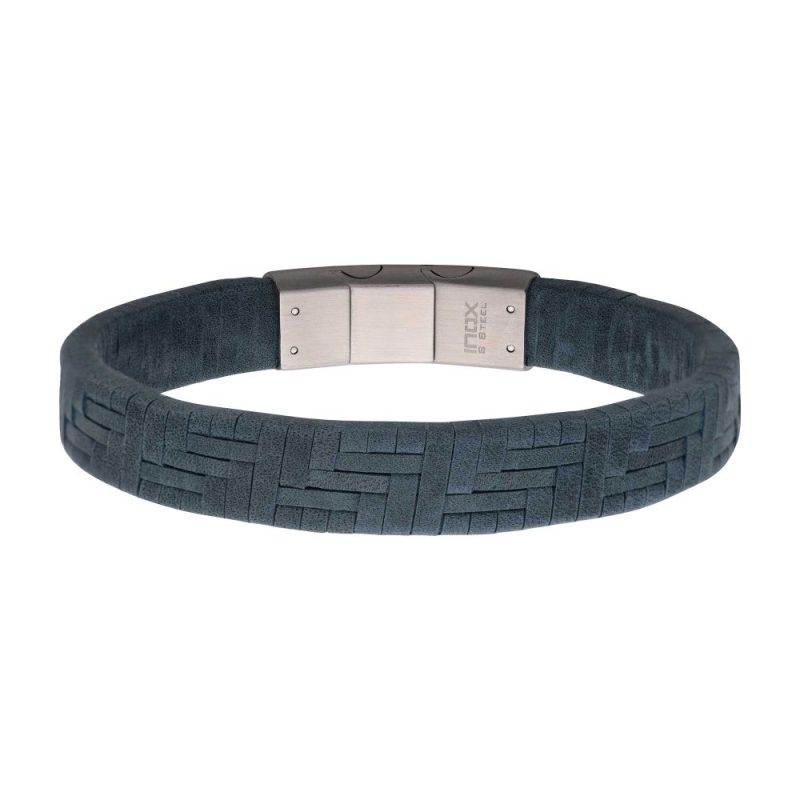TWILL WEAVE SUEDE GRAY LEATHER BRACELET