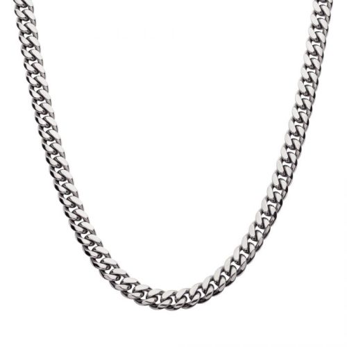 8MM STEEL MIAMI CUBAN CHAIN NECKLACE WITH LAB GROWN DIAMOND CLASP