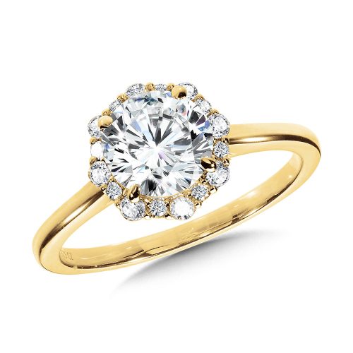 2.00ct ROUND BRILLIANT CUT LAB GROWN DIAMOND HALO ENGAGEMENT RING