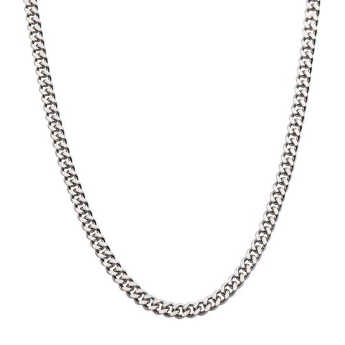 4MM STEEL DIAMOND CUT CURB CHAIN NECKLACE