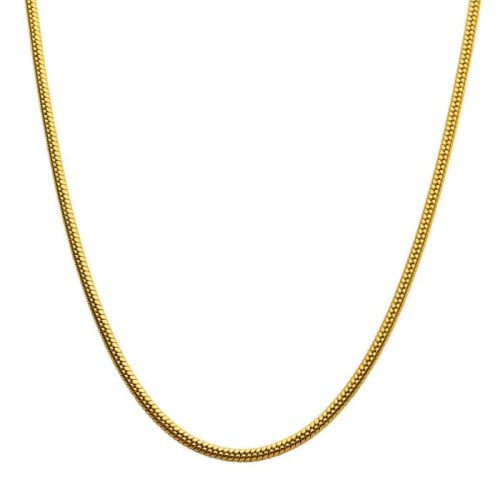 3MM 18K GOLD PLATED RATTAIL CHAIN NECKLACE
