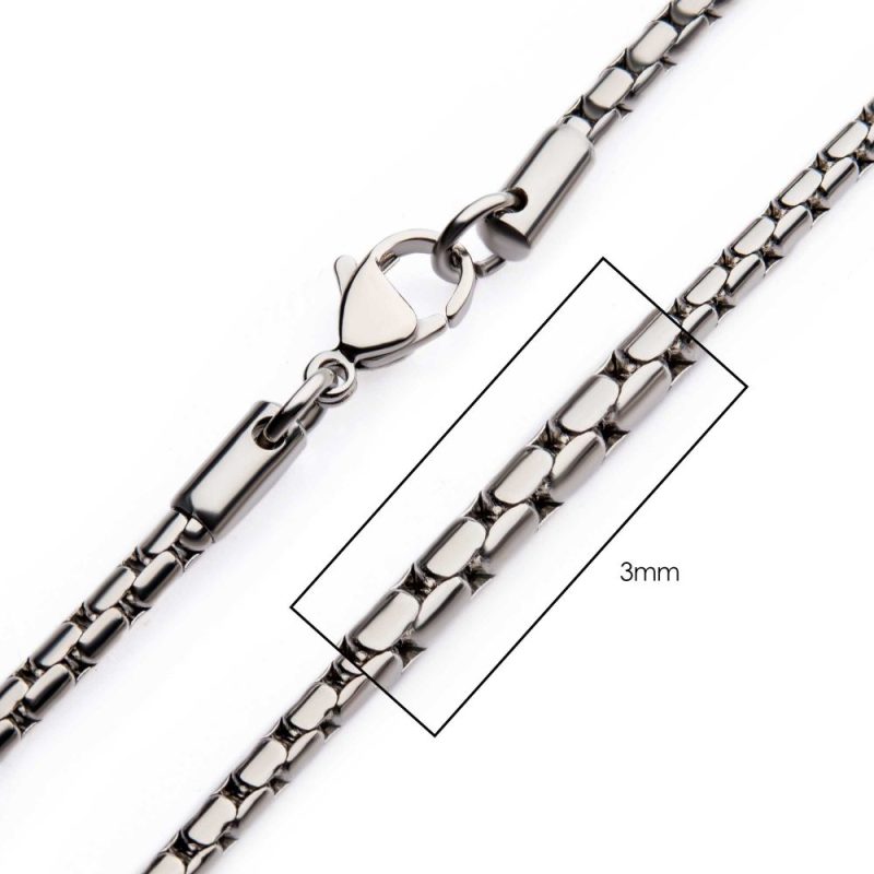 3MM STEEL BOSTON LINK CHAIN NECKLACE - Image 2