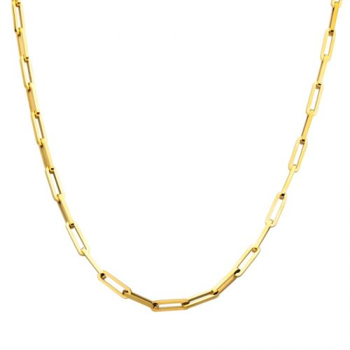 GOLD IP PAPERCLIP LINK CHAIN NECKLACE